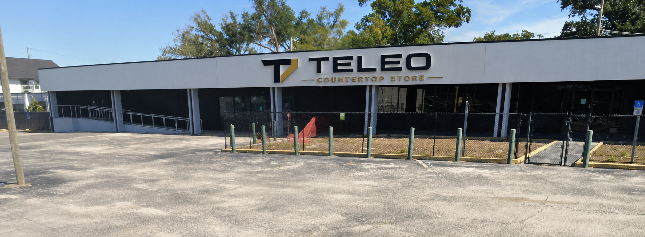 Teleo Countertops Tampa headquarters storefront with illuminated sign